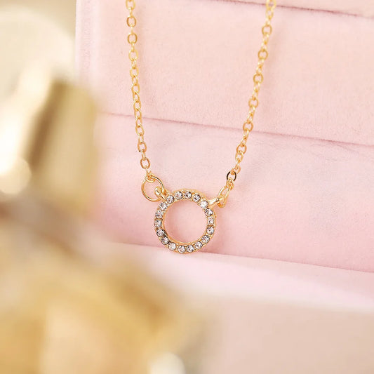 Crystal Circle Pendant Necklace